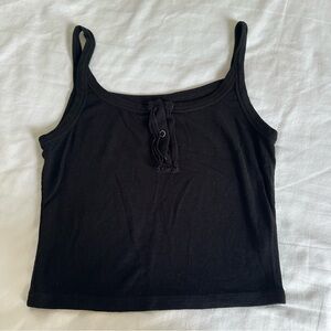 Black Cropped Tank Top